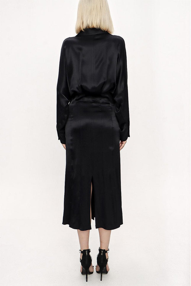 Black Bat sleeve shirt dress 94060