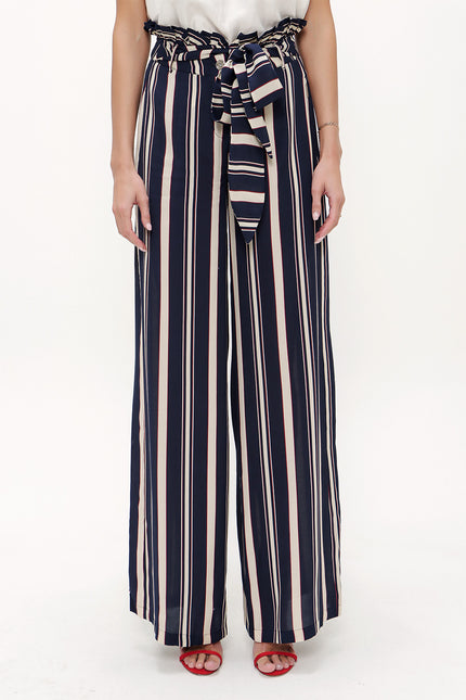 Striped High waist  wide cut pants 41302