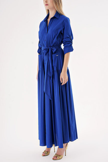 Sax Taffeta maxi shirt dress 94498