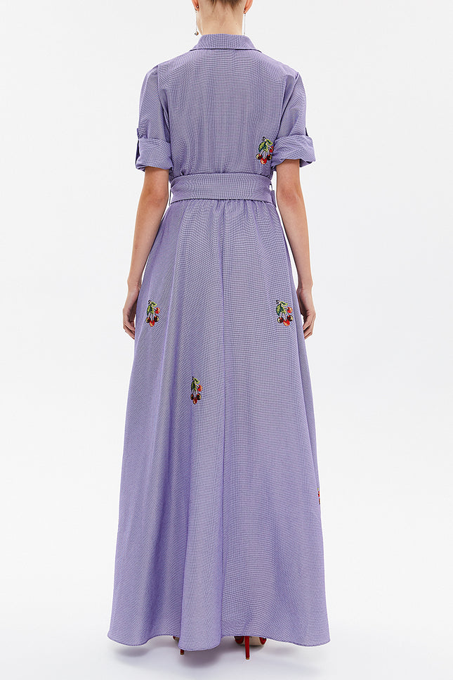 Purple Embroidered maxi  dress 92866