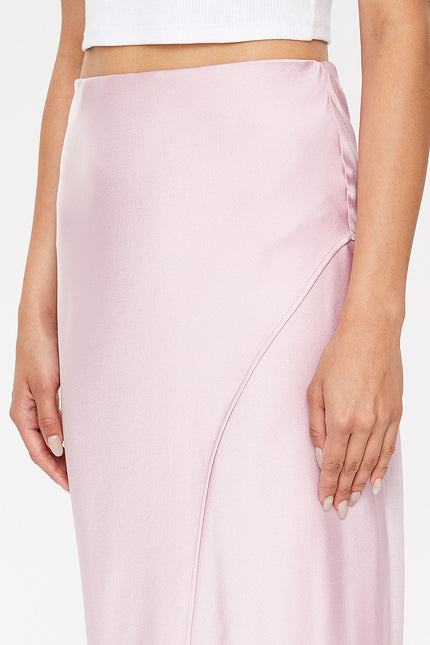Pink Asymmetric cut slim skirt 81114
