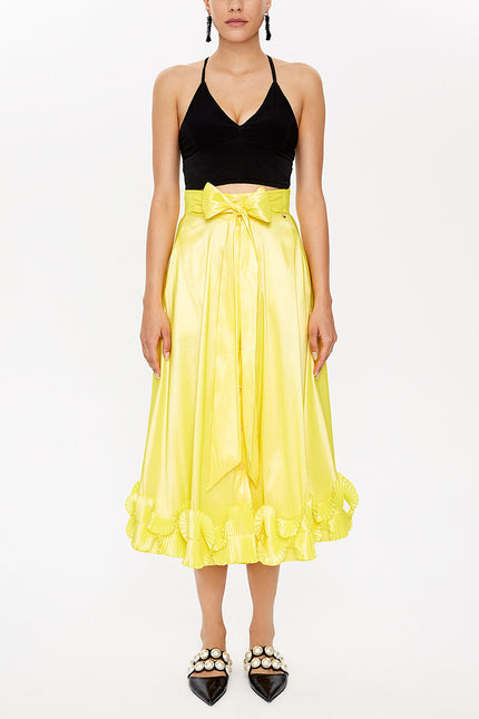 Yellow Pleated skirt 81082