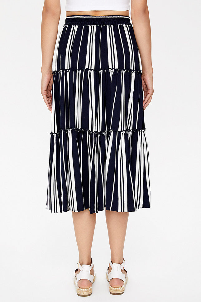 Striped Pleated  skirt  81126