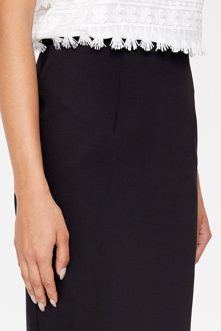 Black Above-the-knee, straight slim skirt  81118