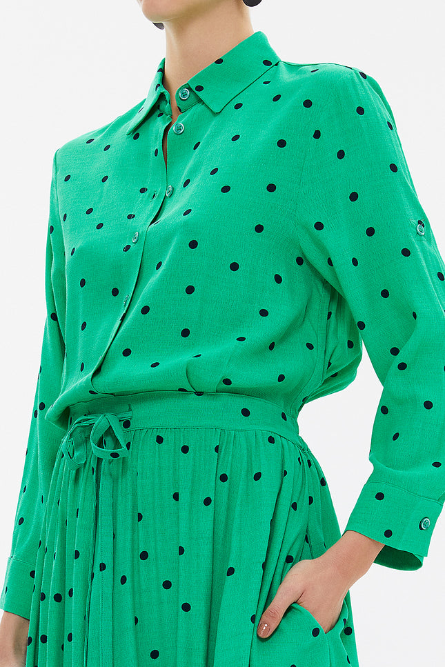 Green Asymmetric midi dress 93117