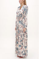 V Yaka Uzun Kemerli Uzun Elbise 92886