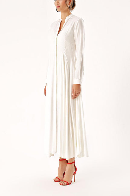 White high collar godeli shirt dress 94295