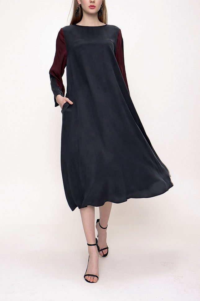 Black Purple Midi dress 93721