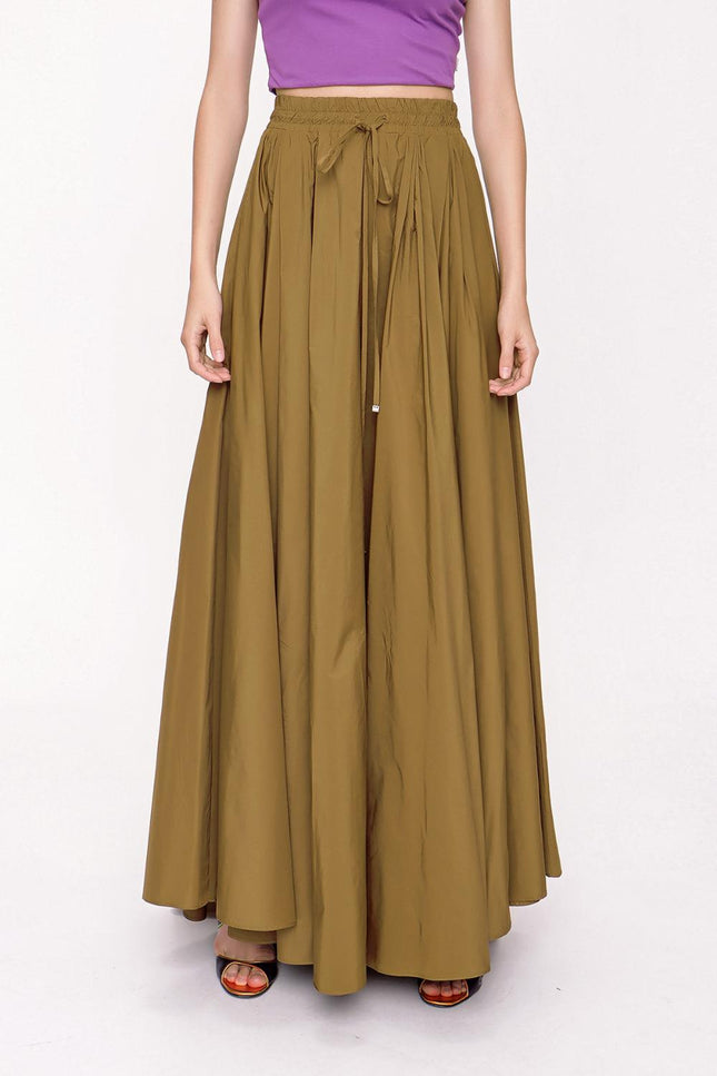 Olive Pleated maxi skirt 81206