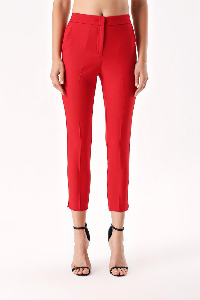 Red Five pocket  leg trousers 41643