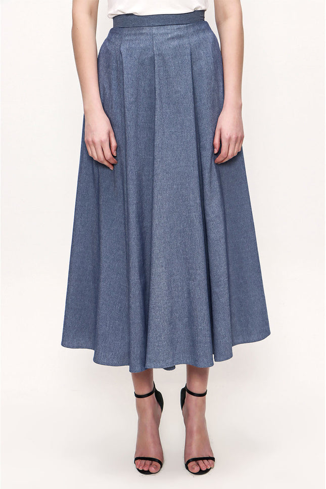 Navy Blue Pleated skirt 81180