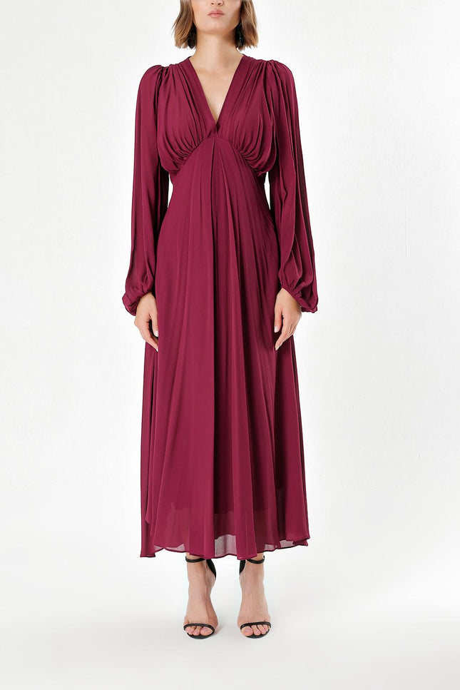 Burgundy Viscosa dress 93847