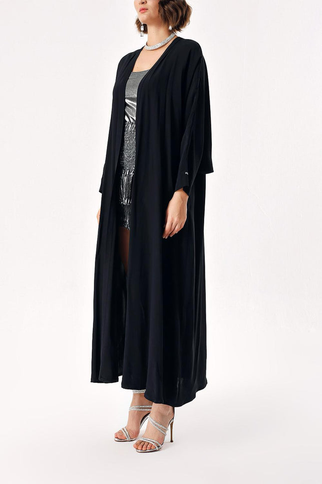 Black Long caftan with balloon sleeves 94208