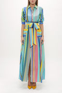 Cepli Ve Lastikli Uzun Elbise