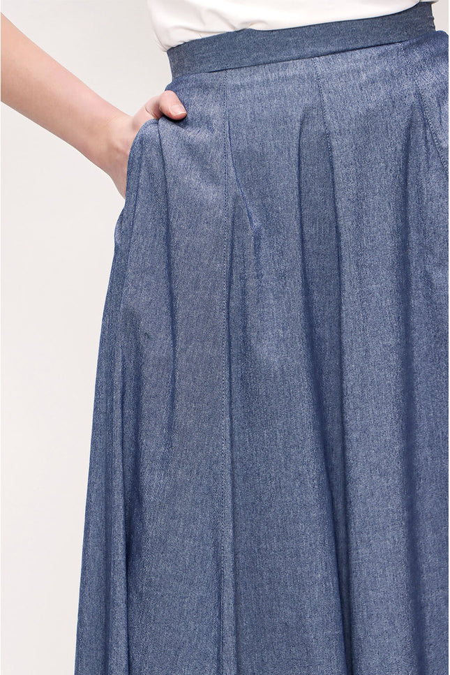 Navy Blue Pleated skirt 81180