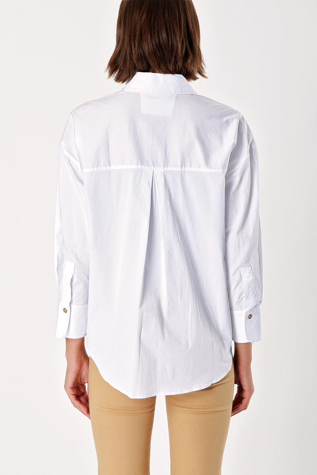 Beyaz Bol kesim gömlek 10824