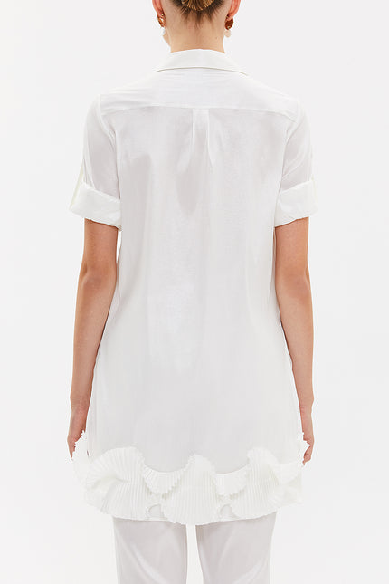 White Pleated shirt 10735