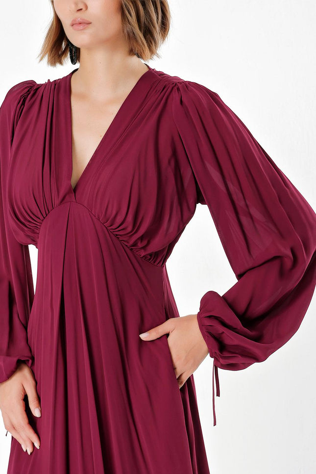 Burgundy Viscosa dress 93847