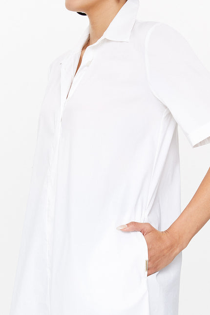 White Short sleeve poplin shirt 10732