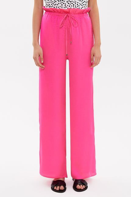 Pink Wide cut elastic waist pants 41369