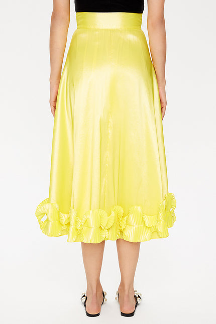 Yellow Pleated skirt 81082