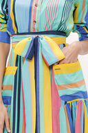 Cepli Ve Lastikli Uzun Elbise