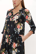 Büzgülü Bol Kesim Uzun Elbise 92773