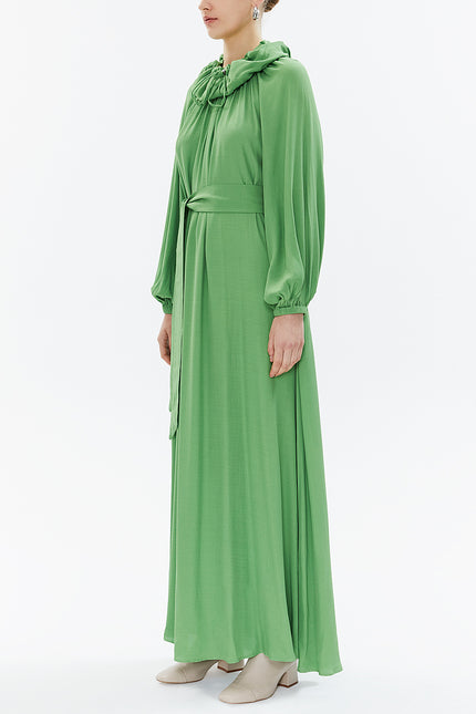 Green Raglan sleeve shabby chic maxi dress 93356