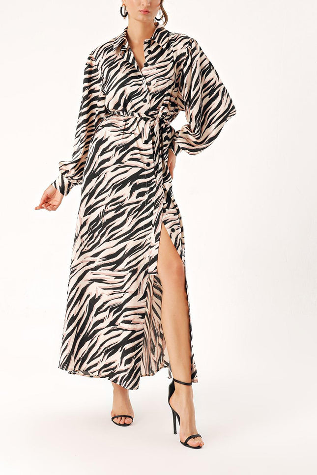 Zebra Pattern Loose fit shirt dress 94356