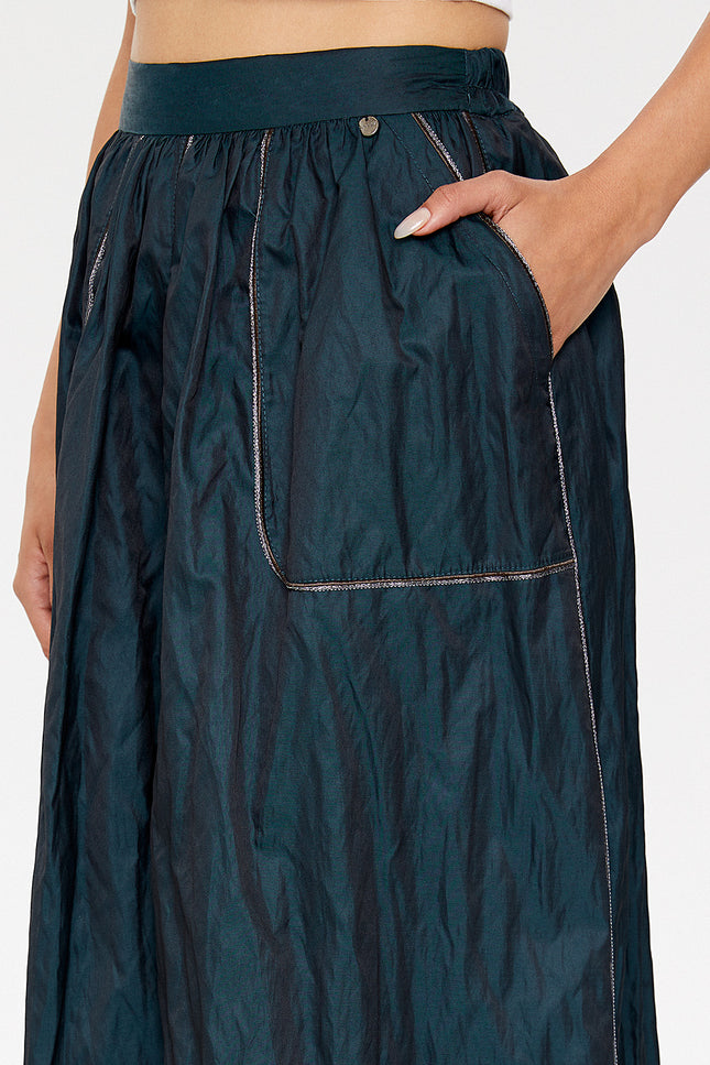 Green Maxi pocket  skirt  81098