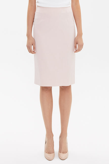 Pink Mid-calf straight slim skirt  81119