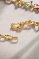 Gold 925 sterling silver necklace with ring and colored stone details 08