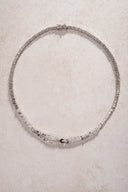 Silver Eye-catching 925 sterling silver zipper detail necklace 09