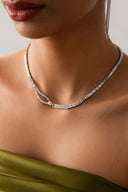 Silver Eye-catching 925 sterling silver zipper detail necklace 09