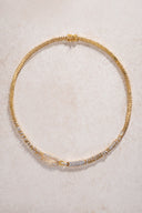 Gold Eye-catching 925 sterling silver zipper detail necklace 09