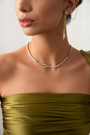 Gold Eye-catching 925 sterling silver zipper detail necklace 09