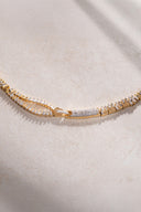 Gold Eye-catching 925 sterling silver zipper detail necklace 09