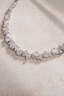 Silver 925 sterling silver special cut stone detailed necklace 10