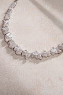 Silver 925 sterling silver special cut stone detailed necklace 10