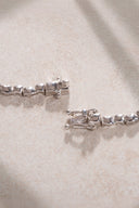 Silver 925 sterling silver special cut stone detailed necklace 10