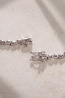 Silver 925 sterling silver special cut stone detailed necklace 10