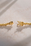 Gold 925 sterling silver special cut stone detailed necklace 10