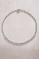 Silver Baguette and stone detailed 925 sterling silver necklace 11