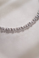 Silver Baguette and stone detailed 925 sterling silver necklace 11