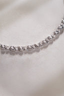 Silver Baguette and stone detailed 925 sterling silver necklace 11