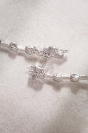 Silver Baguette and stone detailed 925 sterling silver necklace 11