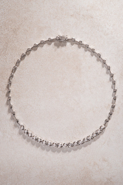 Silver Baguette stone 925 sterling silver necklace 12