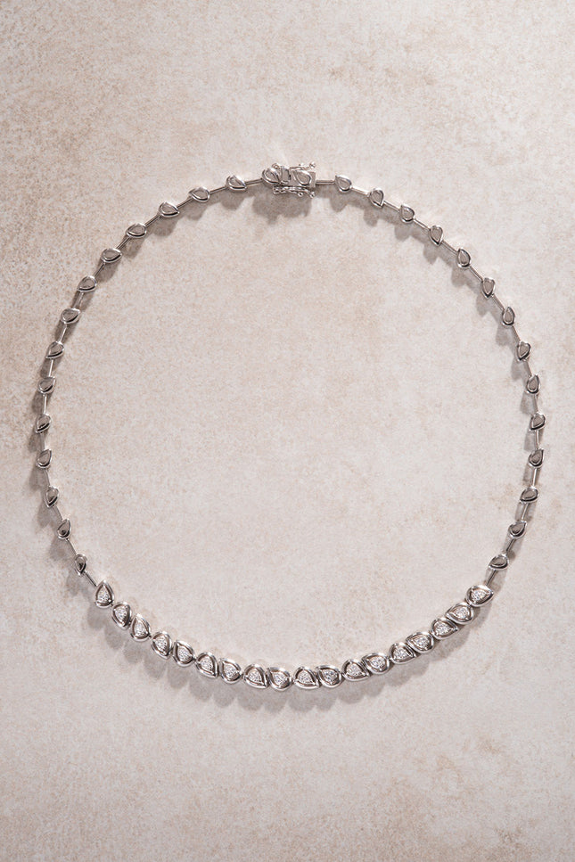 Silver Baguette stone 925 sterling silver necklace 12