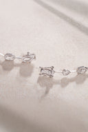 Silver 925 sterling silver colored crystal stone detailed necklace 13