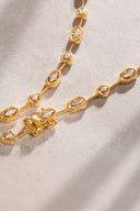 Gold 925 sterling silver colored crystal stone detailed necklace 13